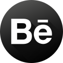 Behance,Black white,Circle,High quality,Long shadow,Social,Social media